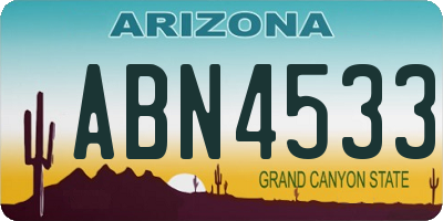 AZ license plate ABN4533