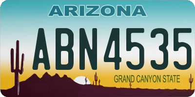 AZ license plate ABN4535