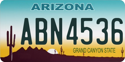 AZ license plate ABN4536