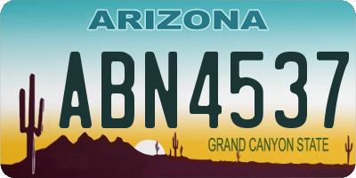AZ license plate ABN4537