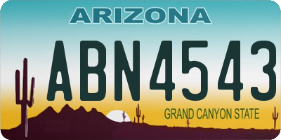 AZ license plate ABN4543