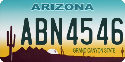 AZ license plate ABN4546