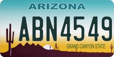 AZ license plate ABN4549