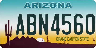 AZ license plate ABN4560