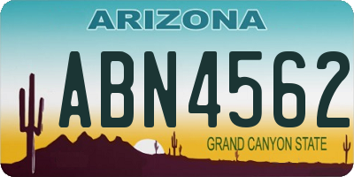 AZ license plate ABN4562