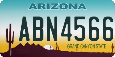 AZ license plate ABN4566