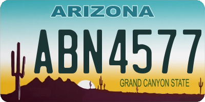 AZ license plate ABN4577