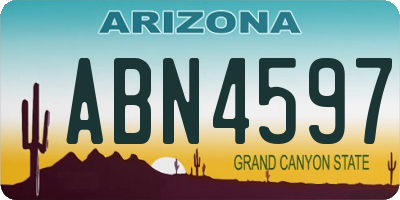 AZ license plate ABN4597