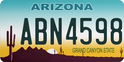 AZ license plate ABN4598