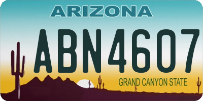 AZ license plate ABN4607