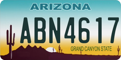 AZ license plate ABN4617