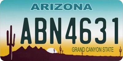 AZ license plate ABN4631