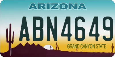 AZ license plate ABN4649