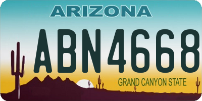 AZ license plate ABN4668