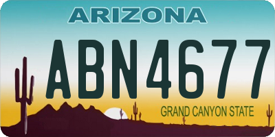 AZ license plate ABN4677
