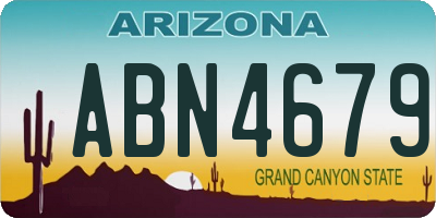 AZ license plate ABN4679