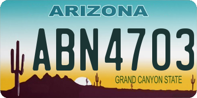 AZ license plate ABN4703