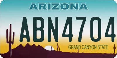 AZ license plate ABN4704