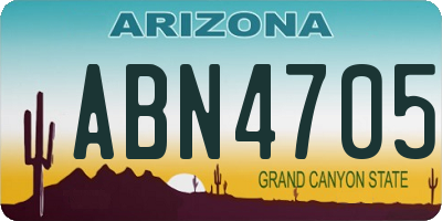 AZ license plate ABN4705