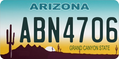 AZ license plate ABN4706