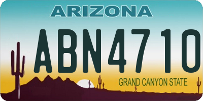 AZ license plate ABN4710