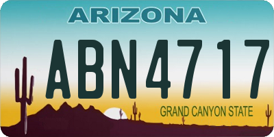 AZ license plate ABN4717