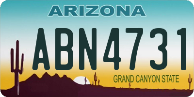 AZ license plate ABN4731