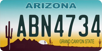AZ license plate ABN4734