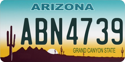 AZ license plate ABN4739