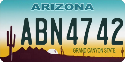 AZ license plate ABN4742