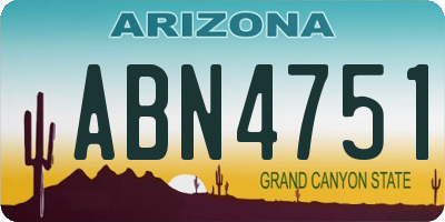 AZ license plate ABN4751