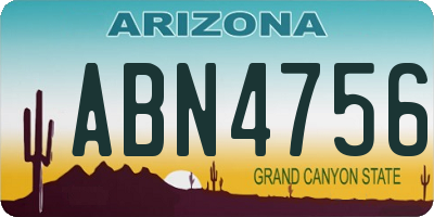 AZ license plate ABN4756