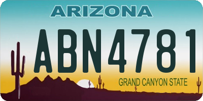 AZ license plate ABN4781