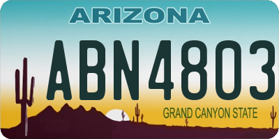 AZ license plate ABN4803