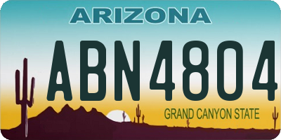 AZ license plate ABN4804