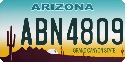 AZ license plate ABN4809