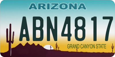 AZ license plate ABN4817