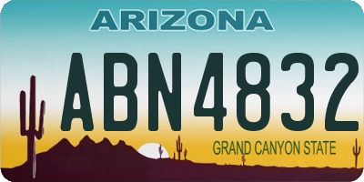AZ license plate ABN4832