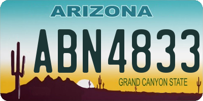 AZ license plate ABN4833
