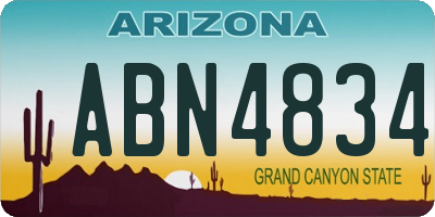 AZ license plate ABN4834