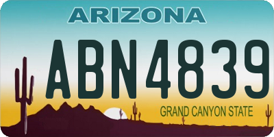 AZ license plate ABN4839