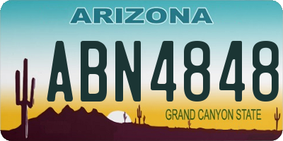 AZ license plate ABN4848
