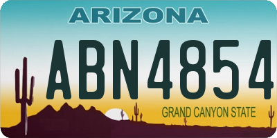 AZ license plate ABN4854