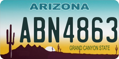 AZ license plate ABN4863