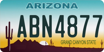 AZ license plate ABN4877