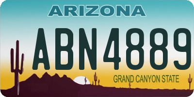 AZ license plate ABN4889