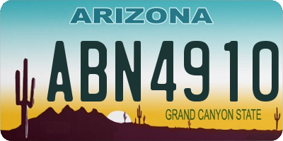 AZ license plate ABN4910