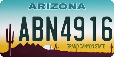 AZ license plate ABN4916