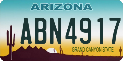 AZ license plate ABN4917