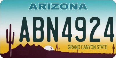AZ license plate ABN4924